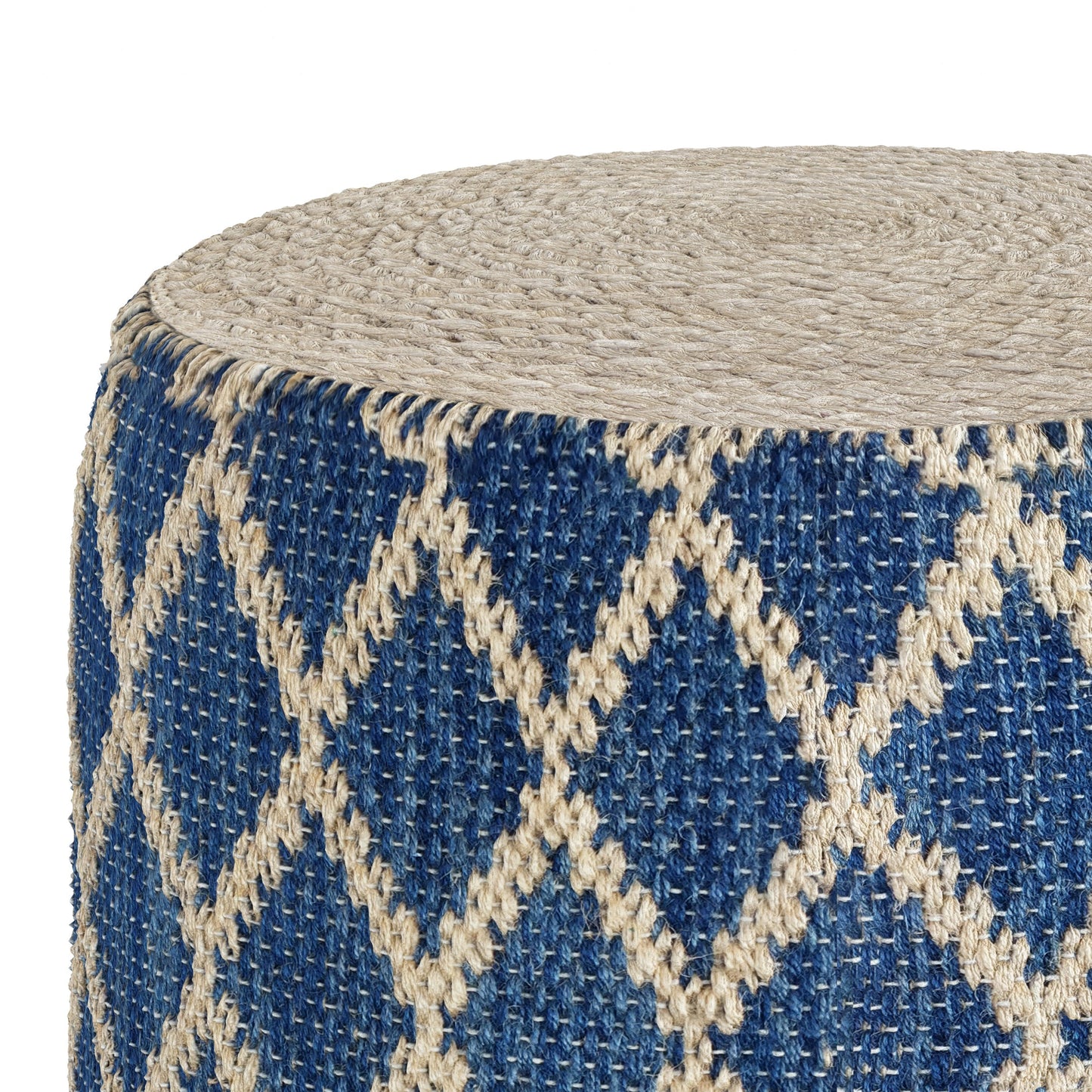 Edgeley 18 Inch Wide Round Pouf in Classic